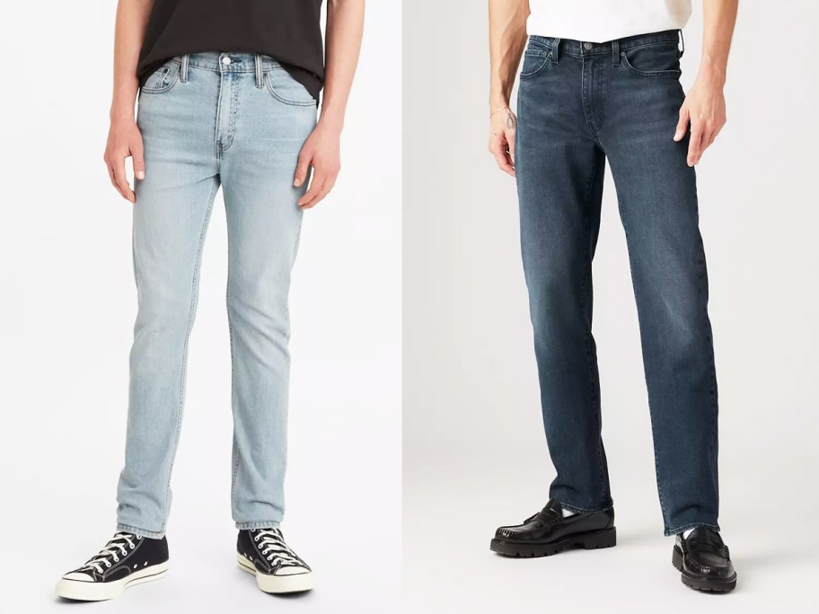 two men modeling jeans