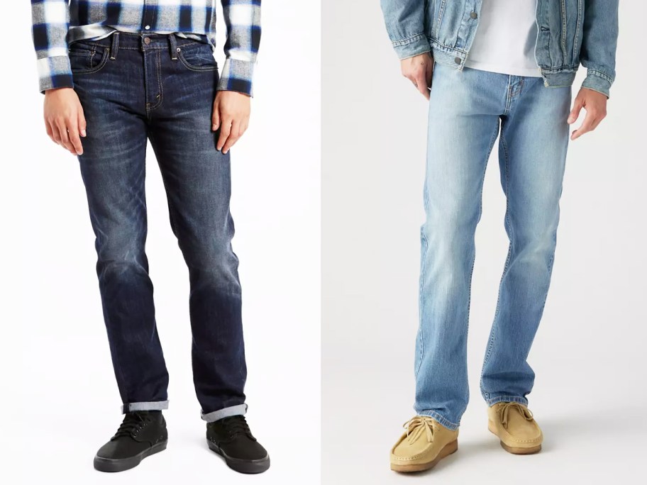 two men modeling jeans