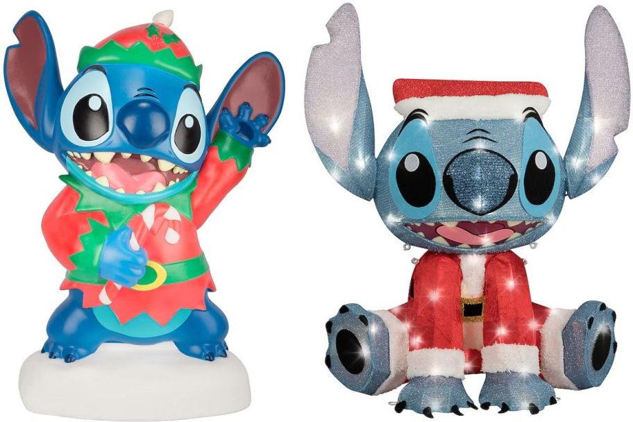Stock images of two Disney Stitch Christmas Decorations