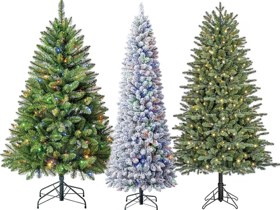 Stock images of 3 Artificial Christmas Trees from Lowe's