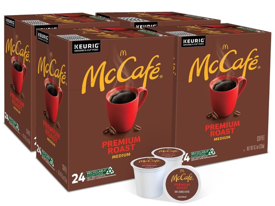 four 24-count boxes of McCafe k-cups