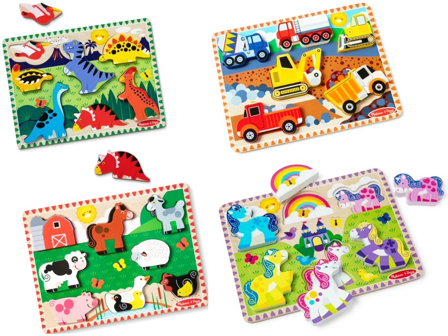 4 Melissa & Doug Wooden Puzzles