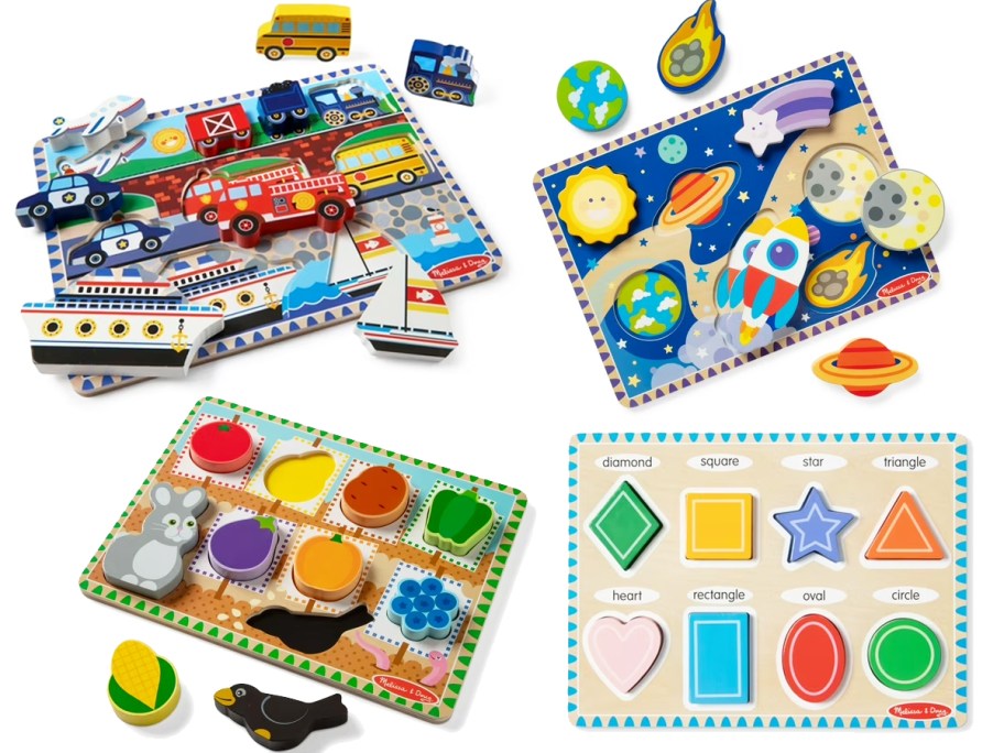 4 Melissa & Doug Wooden Puzzles