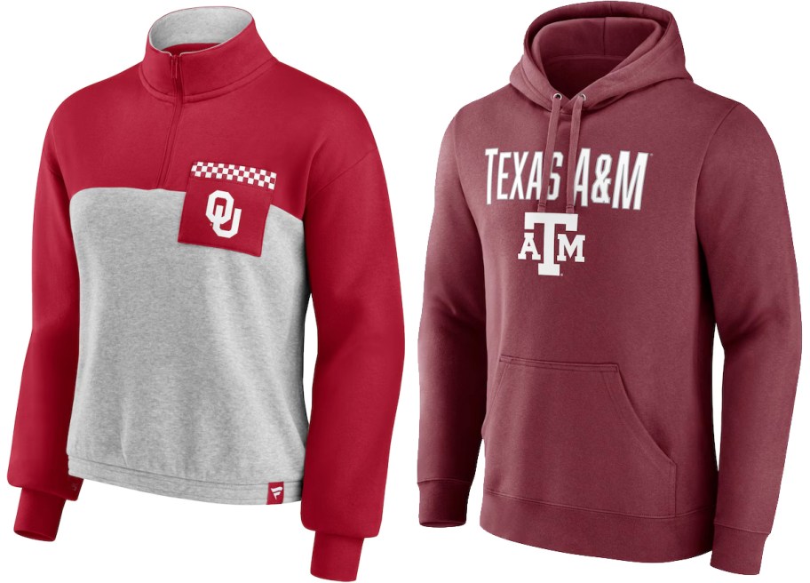 Oklahoma Sooners & Texas A&M hoodies
