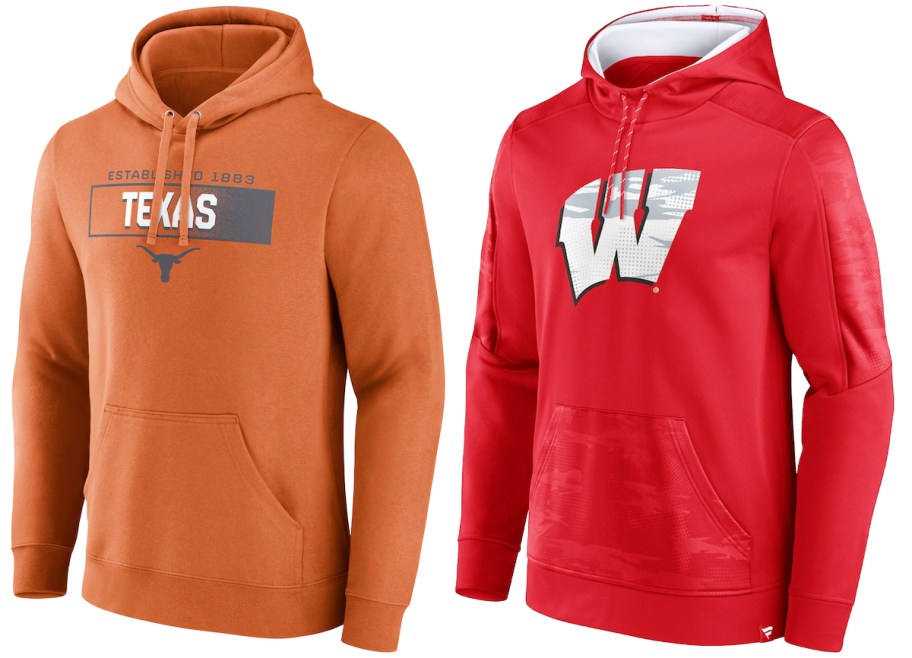 Texas Longhorns & Wisconsin Badgers hoodies