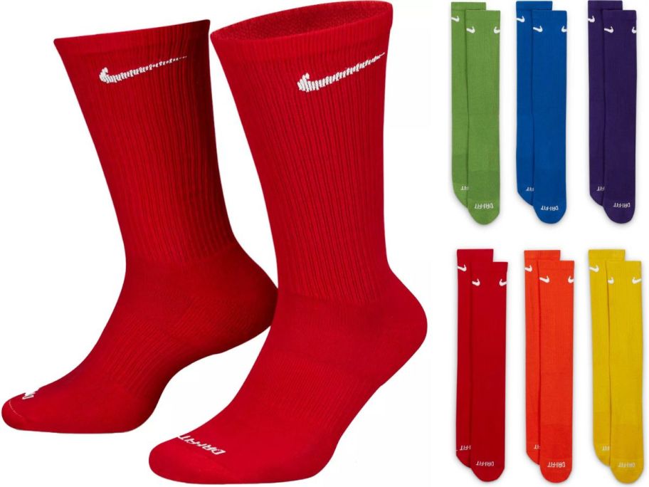 Stock images of multicolor Nike crew socks