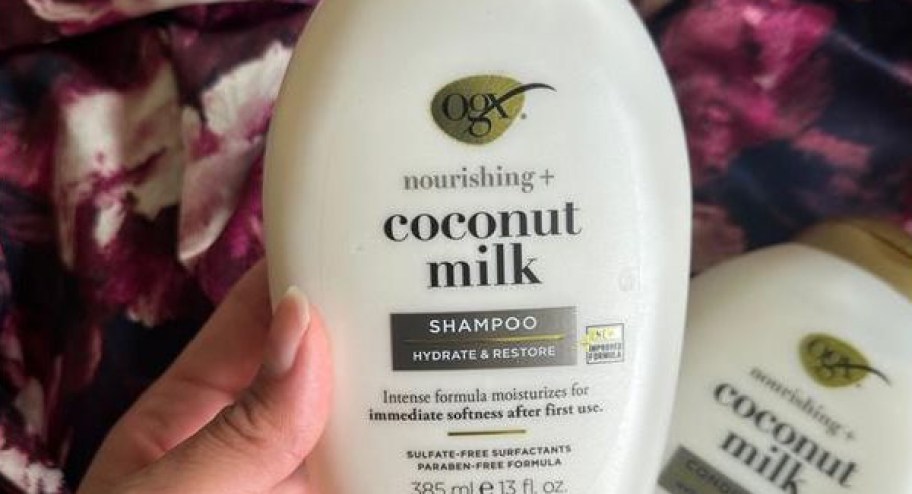 OGX coconut milk shampoo displayed -2