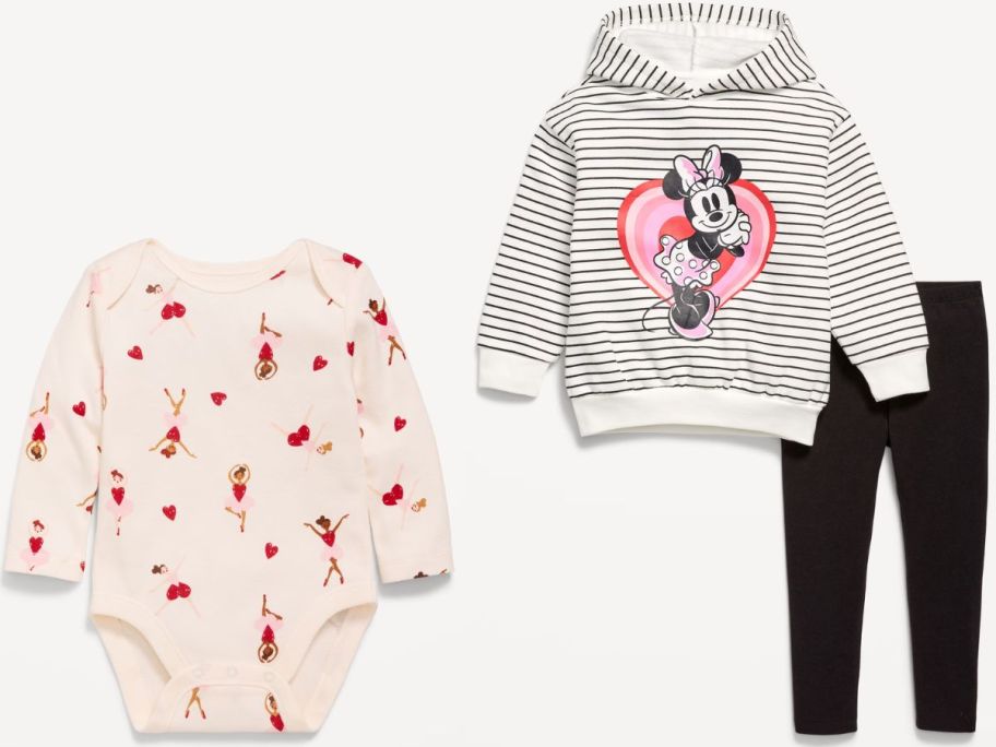 Old Navy Valentine's Day Bodysuit and 2-piece outfit for baby & toddler girls