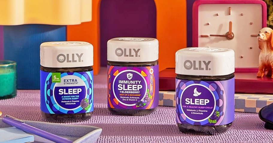 three bottles of olly sleep gummies