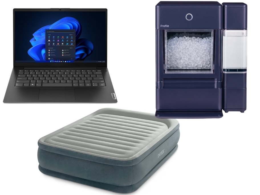 stock images of lenovo 14" laptop, ge profile opal ice maker and intex dura-beam air mattress