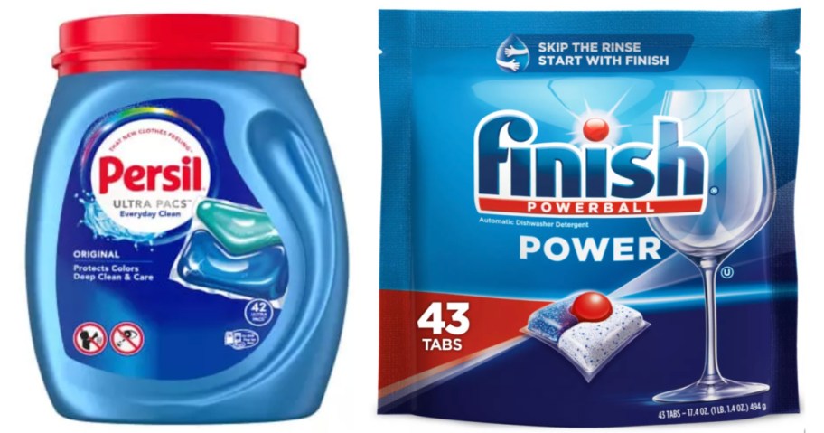 laundry detergent packs and dishwasher packs