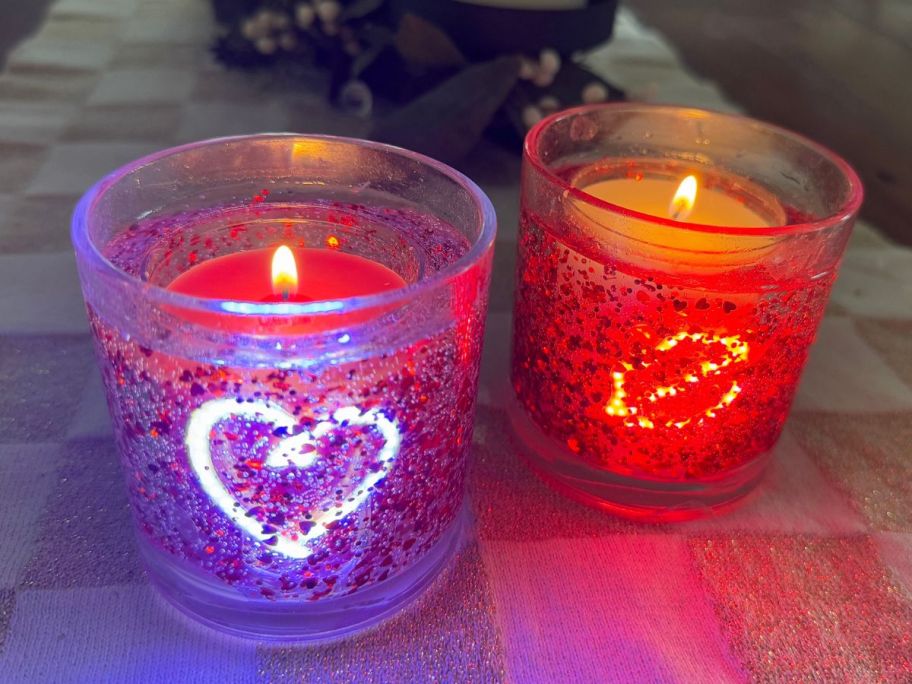 Two Target LED Valentine Candles 