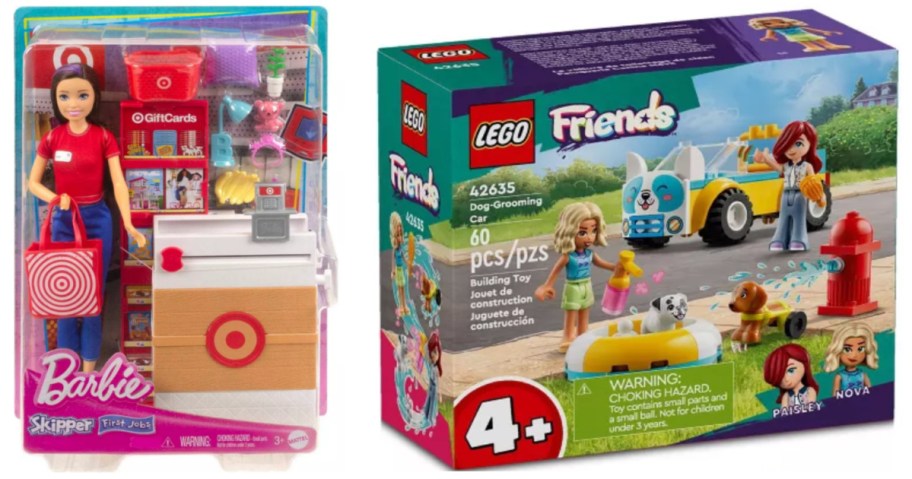 barbie play set and lego building set