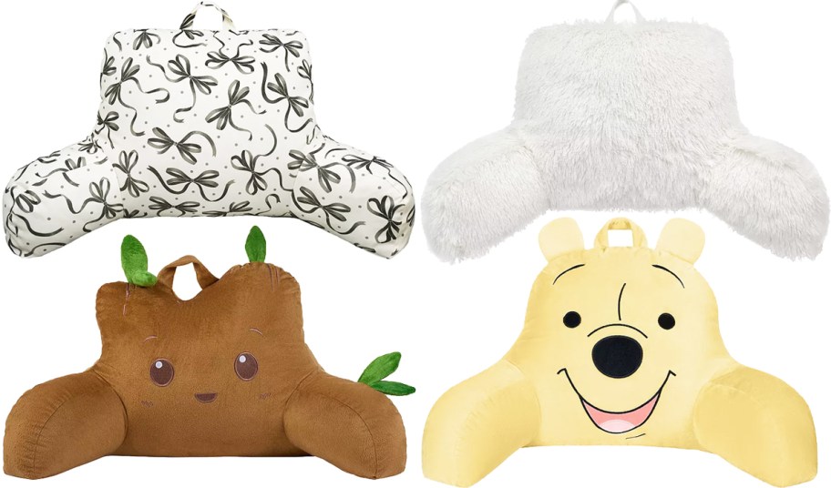 4 backrest pillows in various designs