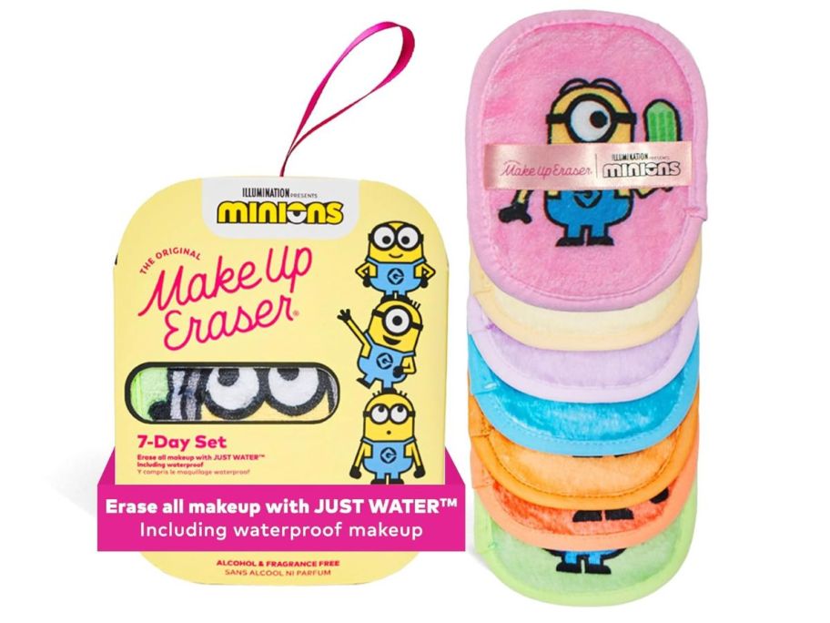 The Original Makeup Eraser 7-Piece Set in Minions stock image