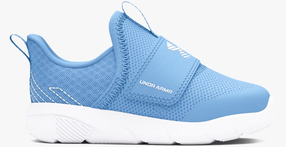 light blue slip on running shoe