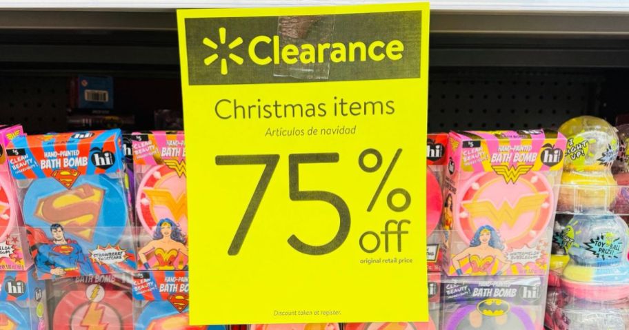 Sign for 75% off walmart christmas clearance