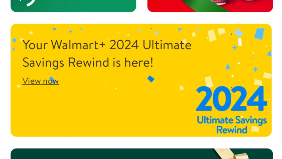 screenshot of walmart app showing savings recap