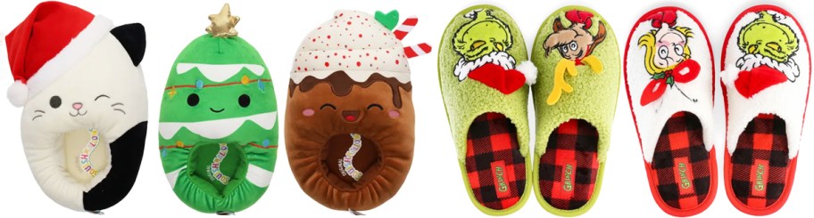 christmas squishmallows and grinch slippers