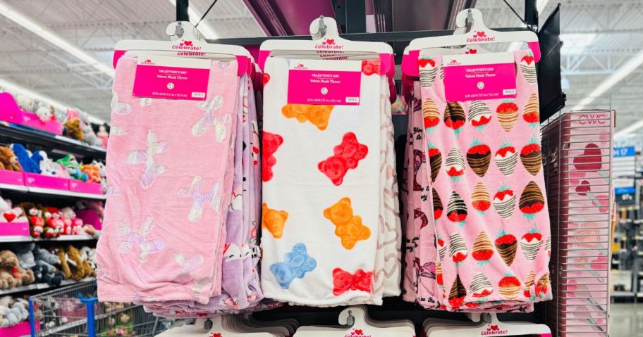 Way To Celebrate Valentine's Day Holiday Throw Blankets on display in store