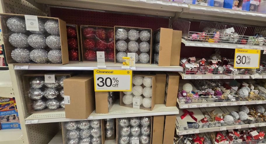 Wondershop Christmas ornaments on display