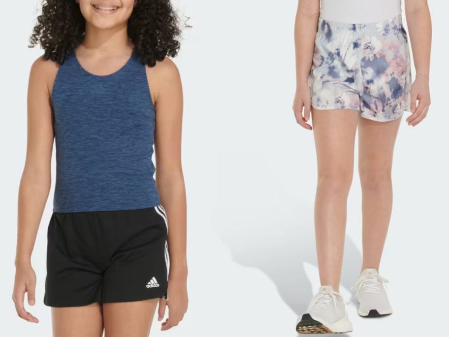 Stock image of two girls wearing Adidas sportswear