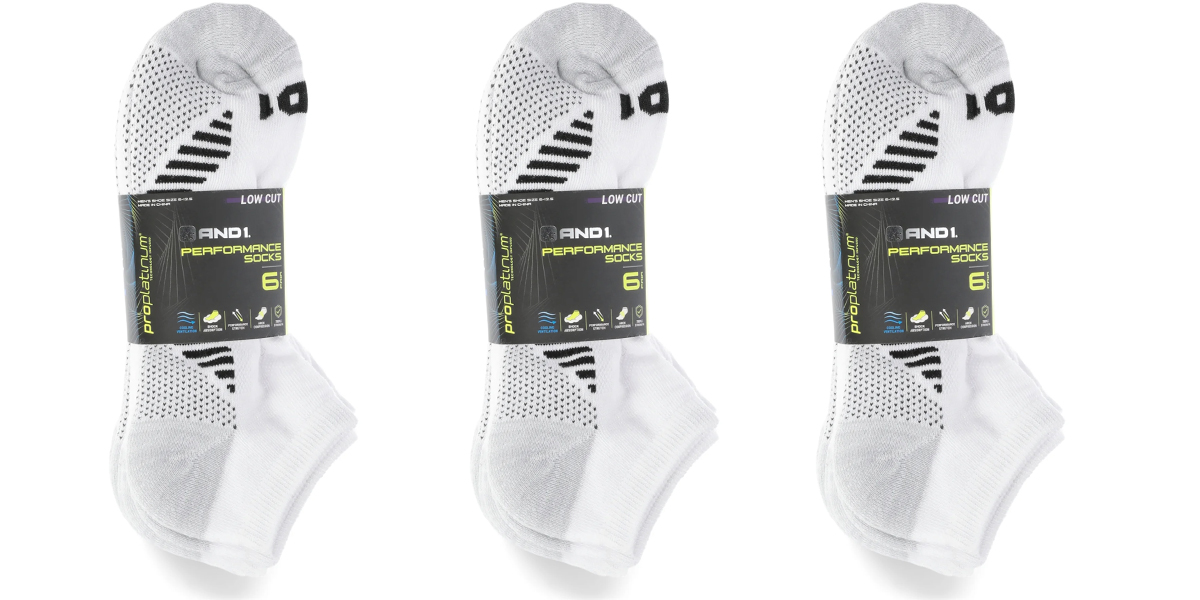 6 Pairs Snap-on Men's White Low-Profile Socks - Large 7-12 - Made In USA
