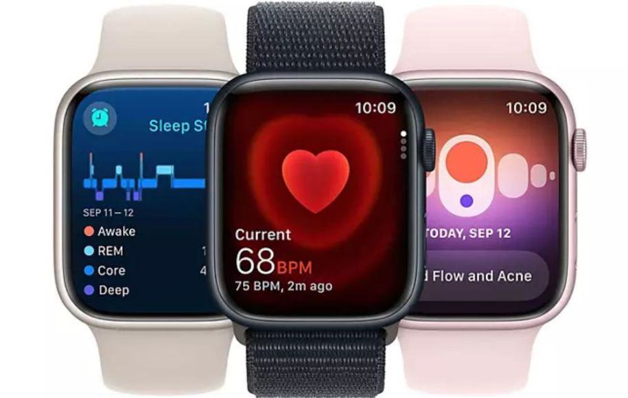 3 apple watches stock image