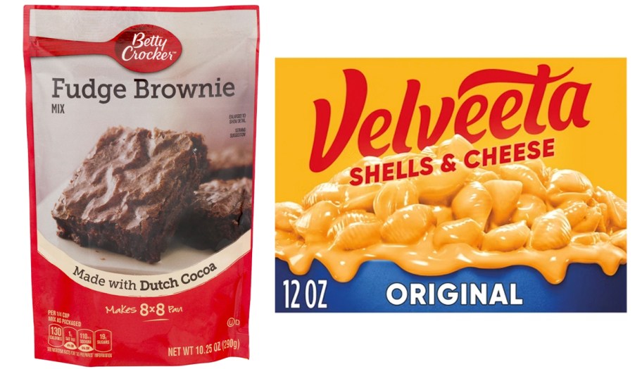 betty crocker brownie mix and velveeta mac & cheese 