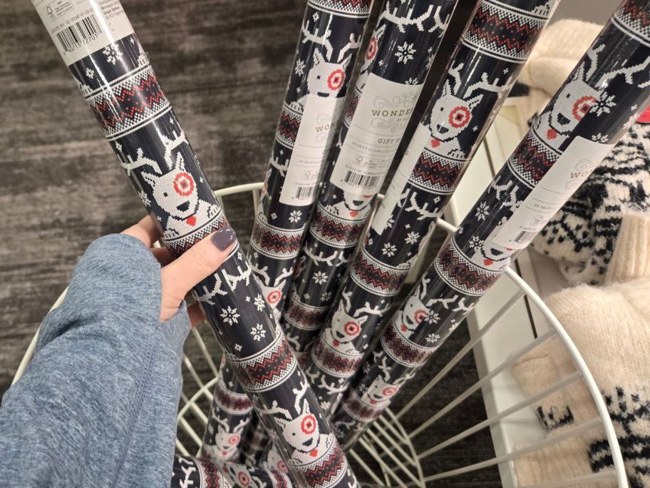 Wondershop Bullseye w/ Antlers Christmas Roll Wrap in store