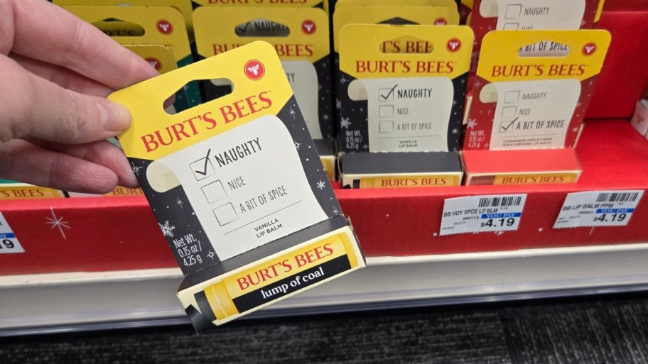 burts bees vanilla coal lip balm, naughty