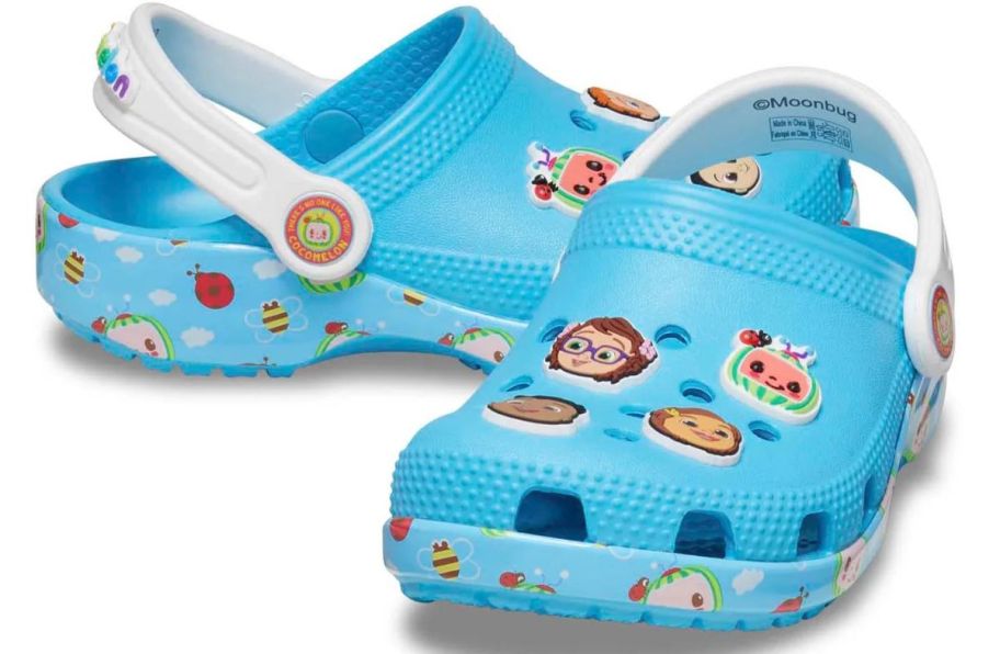 a pair of toddlers cocomelon clogs