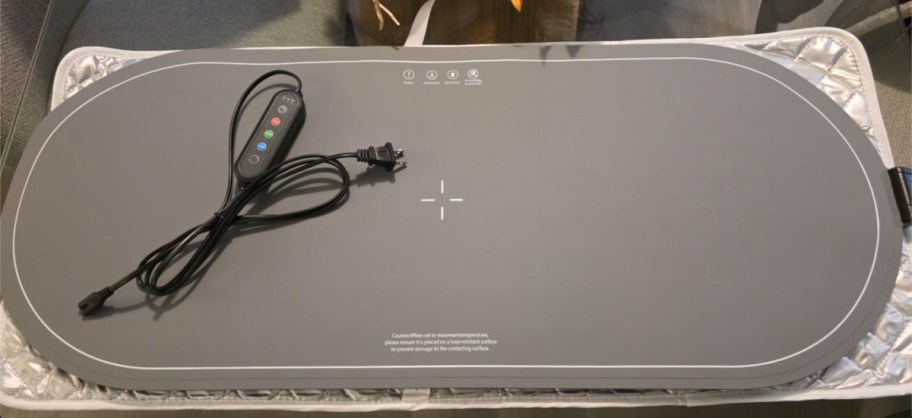 oval gray food warming mat