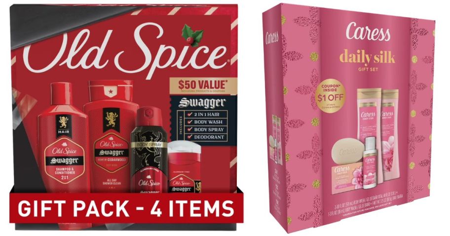 an old spice and caress gift set