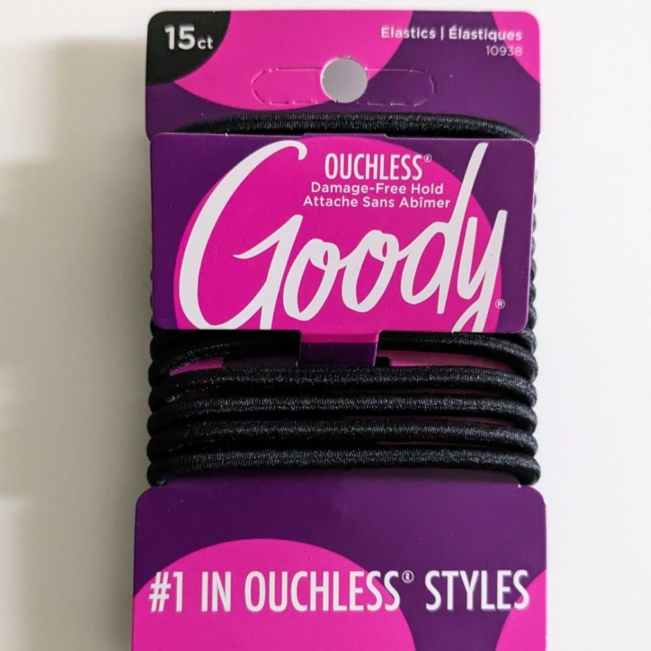 package of 15 black hair ties