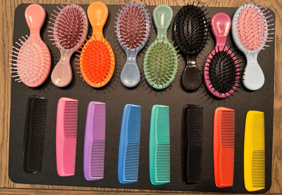 hair-brushes-and-hair-combs-displayed-on-the-table