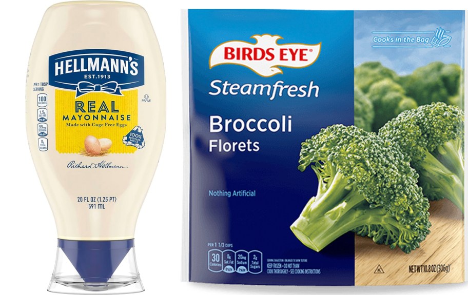 hellmanns mayonnaise and broccoli birds eye vegetables