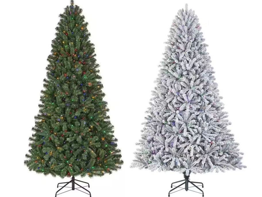 green and white christmas trees