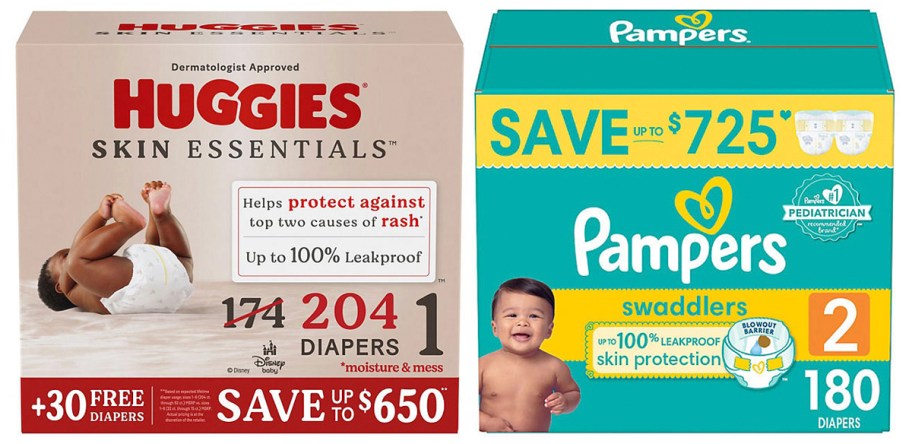 huggies and pampers diapers 