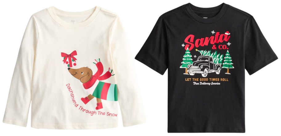 girls and boys christmas sleep tees