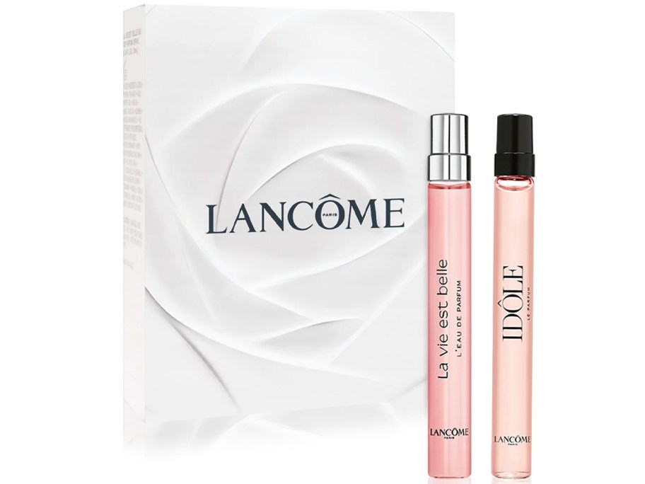 Lancôme box and 2 bottles of perfume 