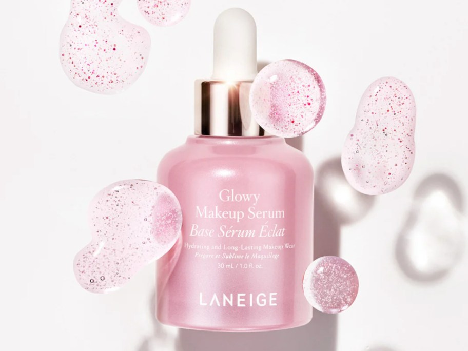 pink glowy makeup serum