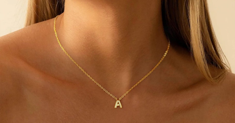 Trendy Bubble Initial Necklace ONLY $1.99 on Amazon