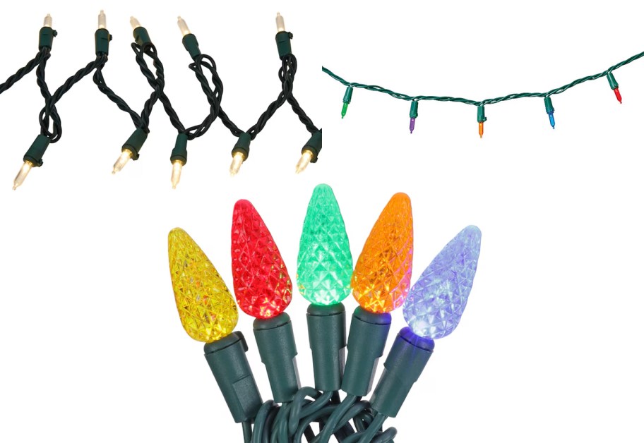 white, and multicolor christmas lights 