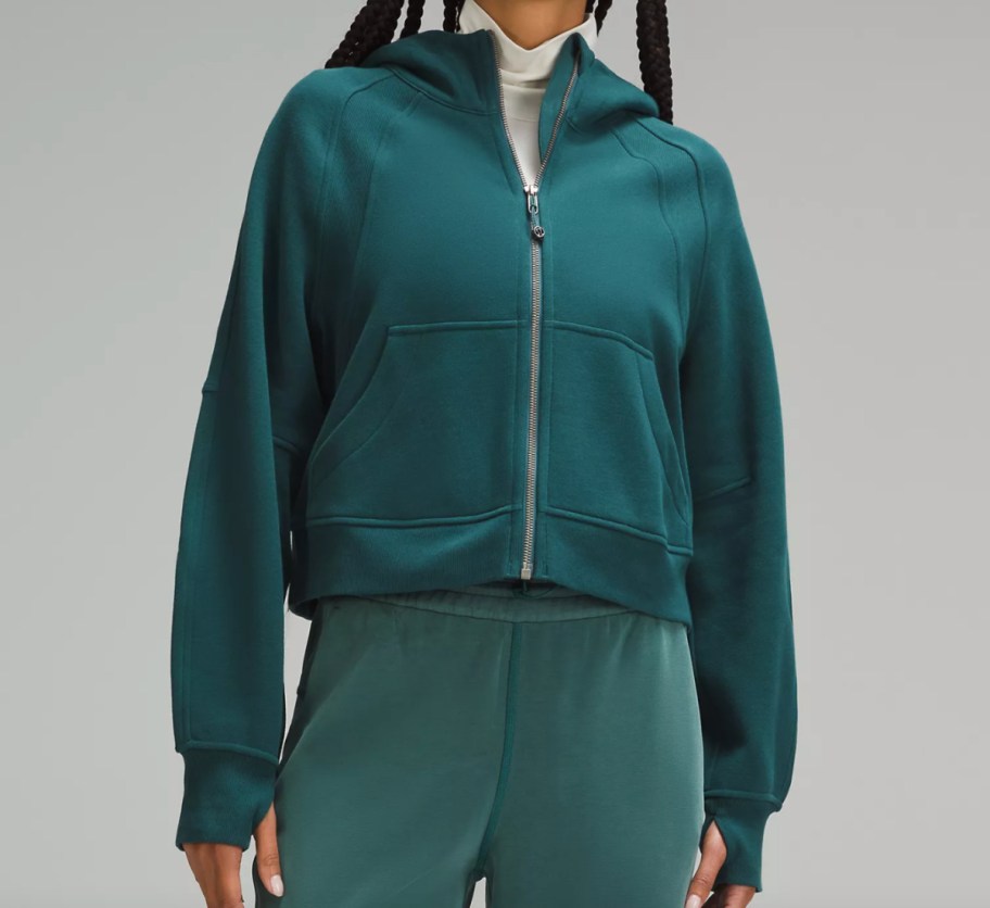 dark green full zip hoodie