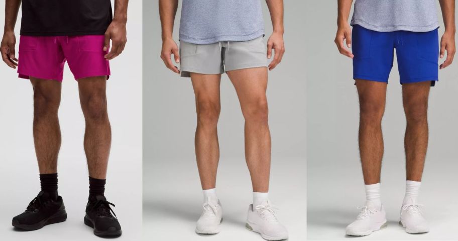 3 stock images of lululemon Men's License to Train Shorts