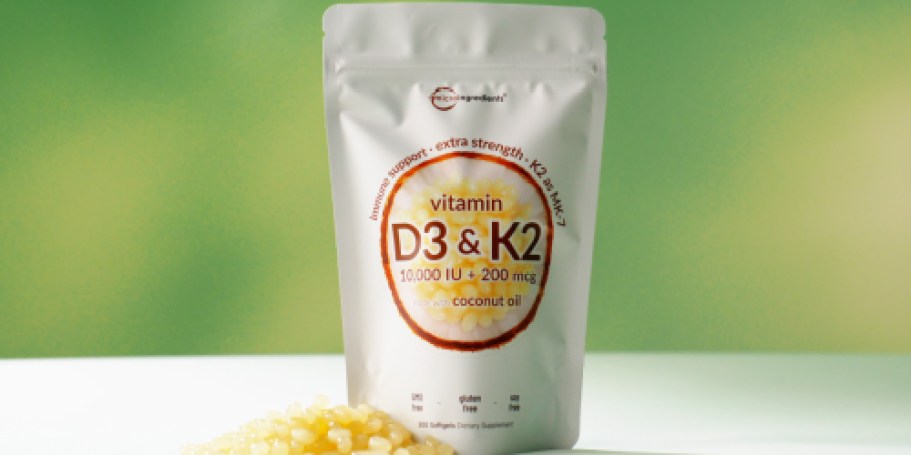 Vitamin D3 & K2 Softgels Just $22 Shipped on Amazon | 300-Day Supply!