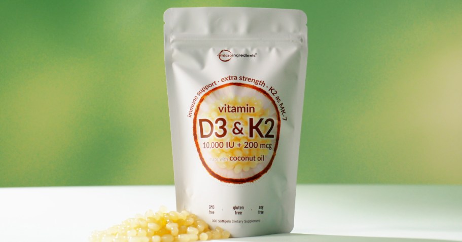 Vitamin D3 & K2 Softgels Just $22 Shipped on Amazon | 300-Day Supply!