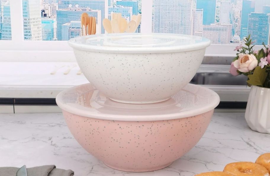 mainstays nested mixing bowl set on a countertop