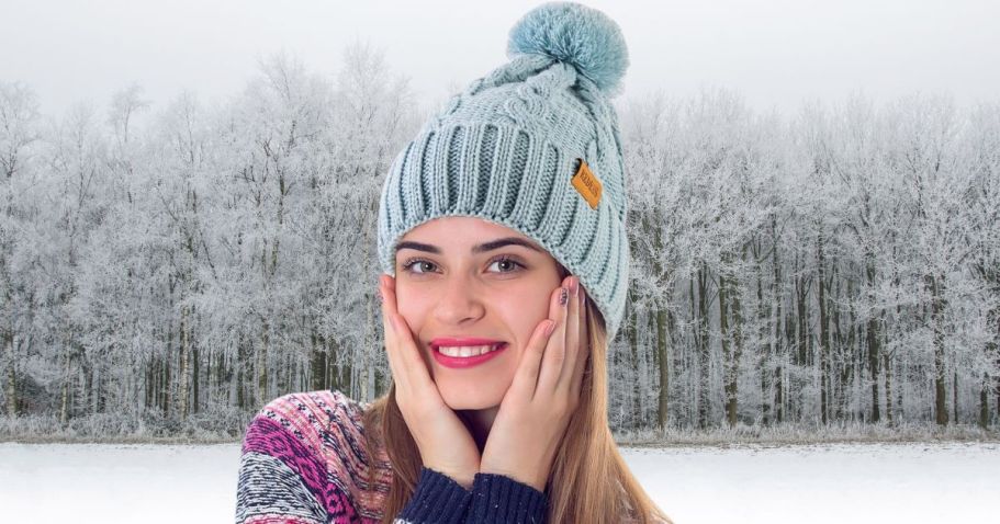 Women’s Pompom Beanie Hats Only $4.99 on Amazon | OVER 30 Colors Available!